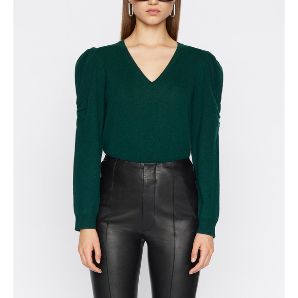 Frame Long Sleeve Green Cashmere Frankie Sweater Size XS - Picture 1 of 5